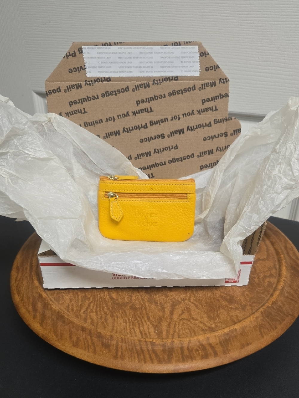 D&B Small Pebble Grain Leather Card Wallet